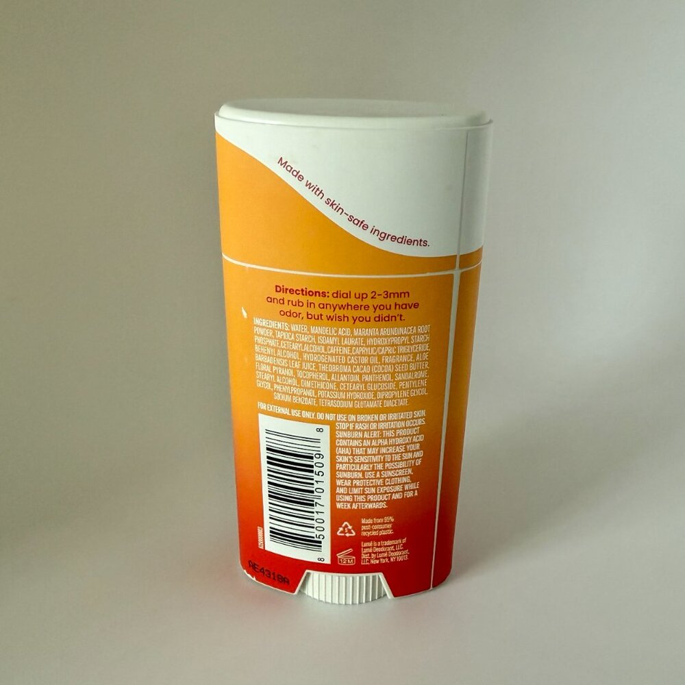 Lume Clean Tangerine Cream Stick Deodorant - Picture 2 of 4